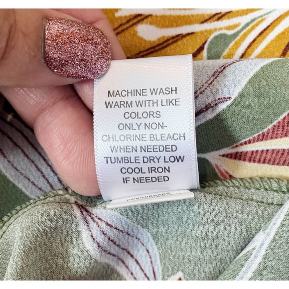 🛍️ Fever Green Floral Print Lace Sleeve Blouse Womens Size 1X - Picture 6 of 9